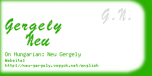 gergely neu business card